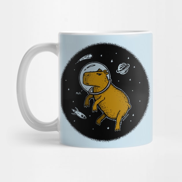 Capybara Astronaut in Space - Meh (Color version) by UselessRob